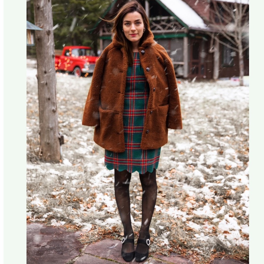 Kiel James Patrick Green Plaid Mini Dress - Picture 2 of 4
